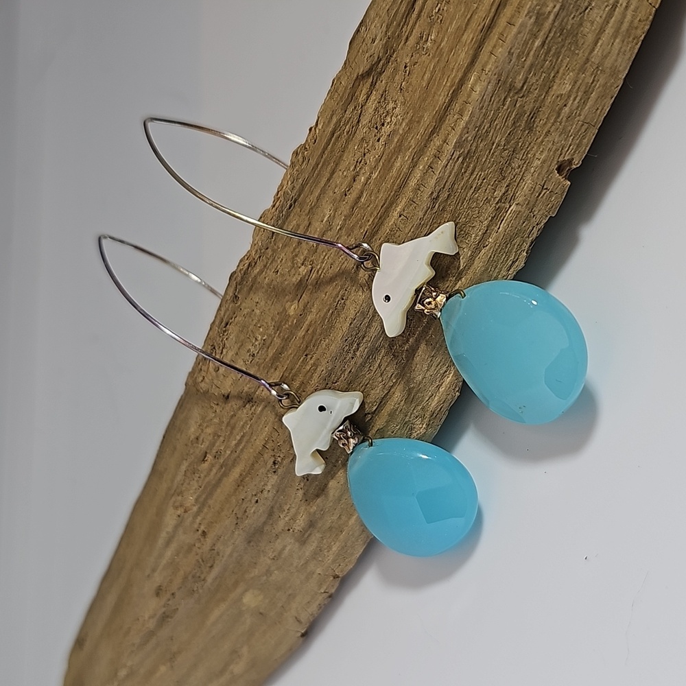 Dolphins drop earrings